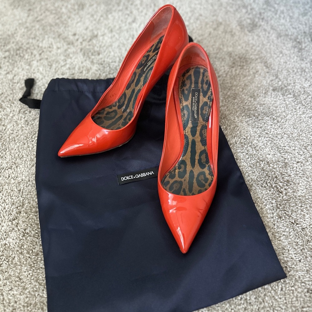 Dolce & Gabbana Vibrant Red Heels Authentic